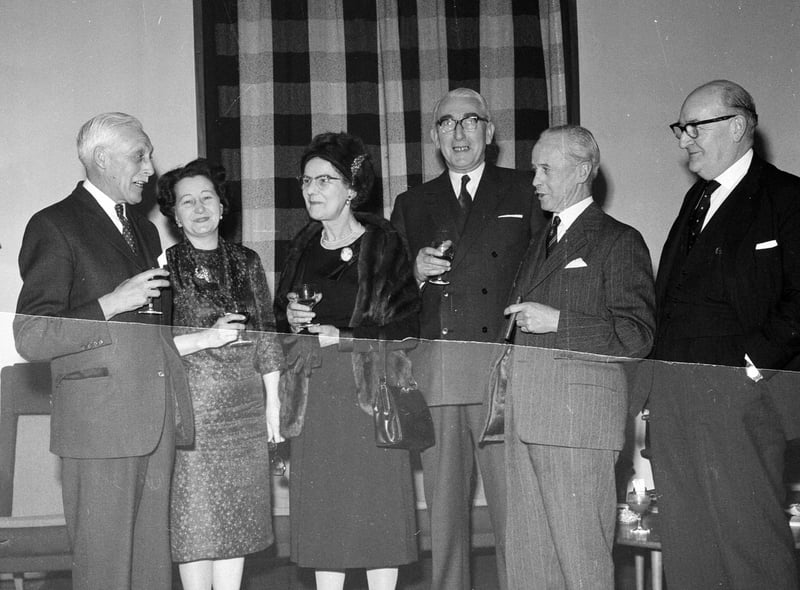 Members of the St Bernards Ward Progressive Association at a wine party held in the University Staff Club, in Chambers Street, in February 1964.