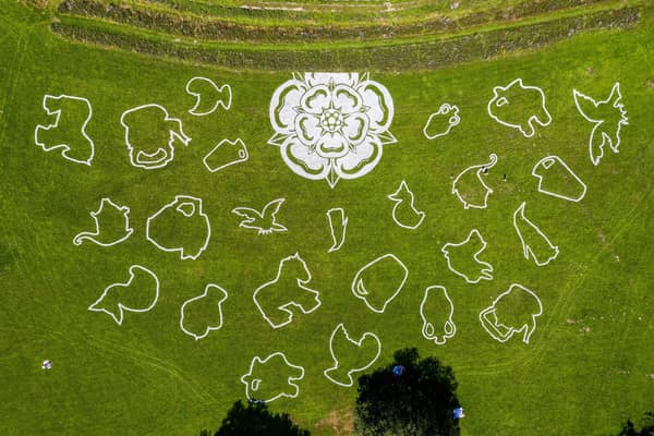 The Yorkshire Rose art for Yorkshire Day at Cannon Hall Museum, Park and Gardens. Photo: Timm Cleasby