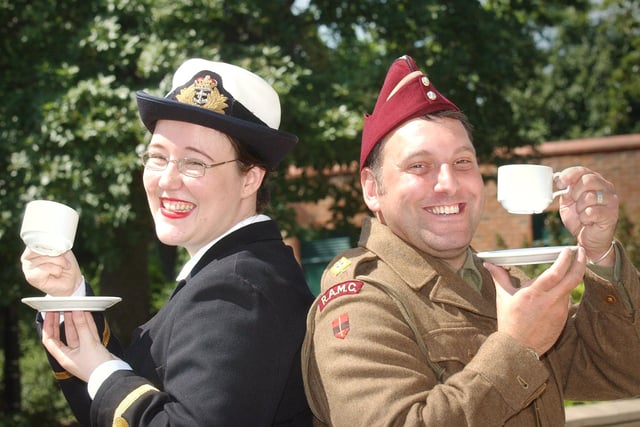 Back to 2005 for this sunny scene at the Sunderland Museum and Winter Gardens VE Day anniversary party. Museum staff Marie Harrison and Tony Drake are pictured on their tea break.