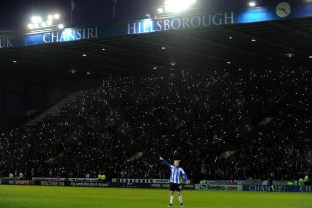 Barry Bannan on centre stage during the play-off semi final first leg win for Sheffield Wednesday against Brighton at Hillsborough