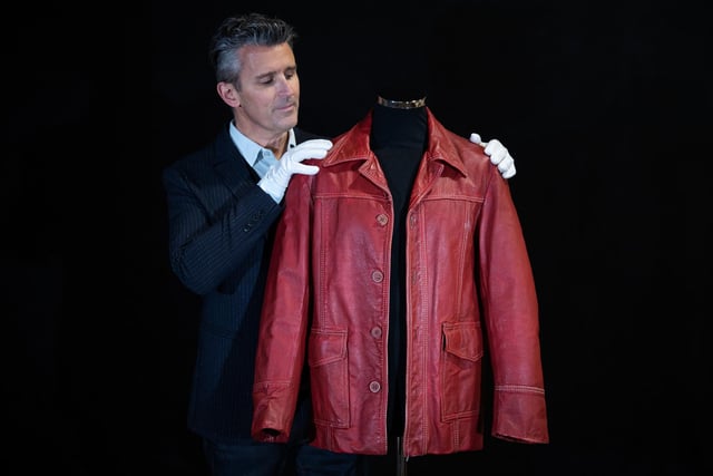 Tyler Durden's (Brad Pitt) red leather jacket from the 1999 film 'Fight Club' (estimate £20,000-£30,000).