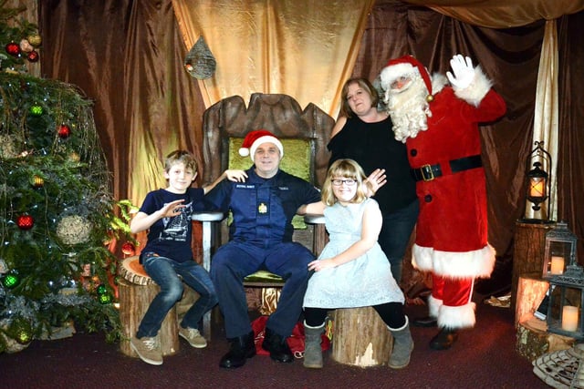  Chris Tisdell was reunited with his wife Helen and children, Loisand Ewan at Santa's Grotto at Marwell Zoo 