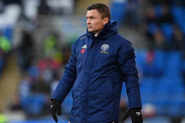 Sheffield United manager Paul Heckingbottom watches his team in action against Cardiff City: Ashley Crowden / Sportimage