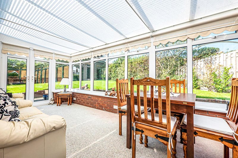 The private conservatory has wall mounted lights, wall heater and carpet making it functional all year round.