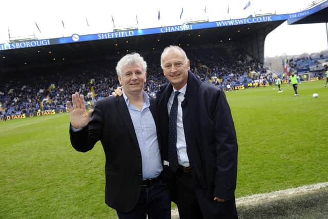 Sheffield Wednesday legend Terry Curran (left) pictured with another club icon, Trevor Francis.