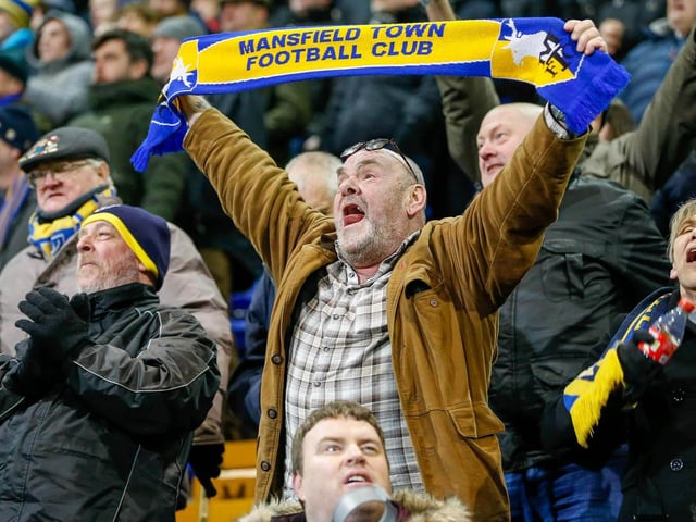 Mansfield Town fans who watched the 3-2 defeat at Tranmere Rovers.