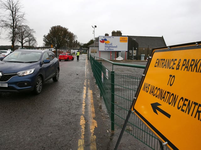 An NHS vaccination sign at the Royal Highland Show ground in Edinburgh, where lockdown measures introduced on January 5 for mainland Scotland remain in effect until at least the end of February.