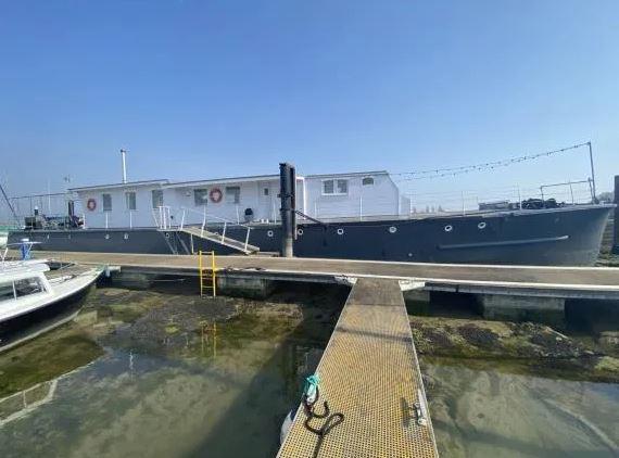 This house boat, which has six bedrooms, is on sale in Hayling Island.