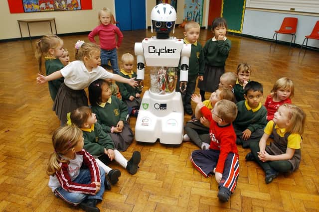 Back to 2004 for this scene where pupils were encouraged to recycle. Remember this?