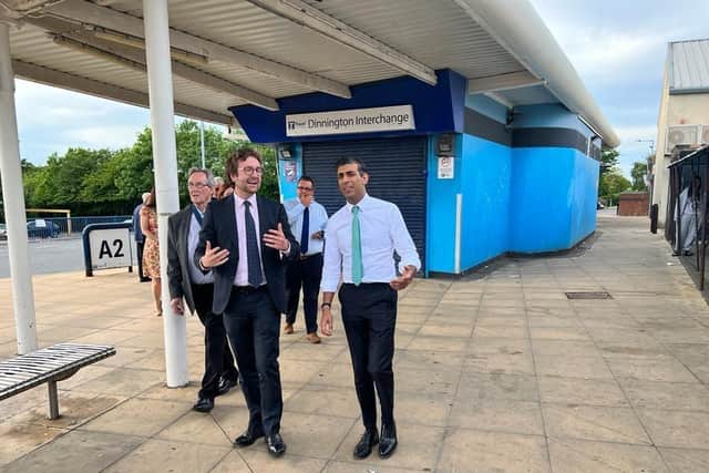 Rishi was shown around the high street by Rother Valley MP Alexander Stafford, who was joined by borough councillor Sophie Castledine-Dack, Town Council Chair Dave Smith and Dinnington Community Land Trust members David Dixon and David Johnston to discuss the regeneration of Dinnington High Street.