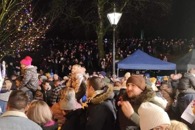 The Slopes were full of people who came out for the Buxton Christmas light switch on