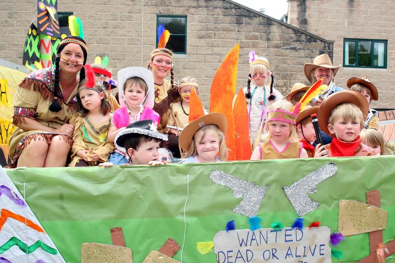 Wirksworth Playgroup staff, toddlers and their parents are all set for Wirksworth Carnival procession in 2010.
