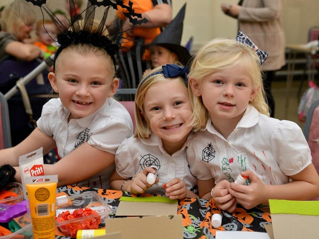 Spooky Make and Bake session at Selston Parish Hall, pictured are from left Jayda Bishton, eight, Bebe Bishton, six and Chloe Bishton, six