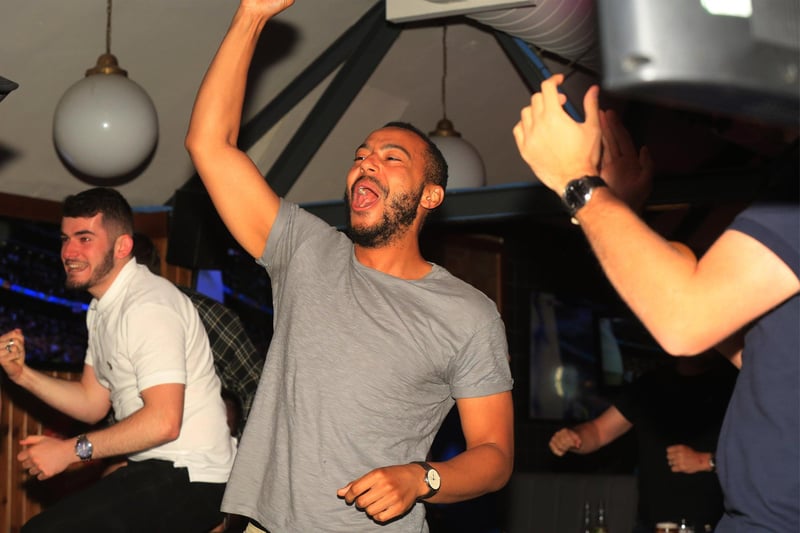 Fans celebrate at The Common Room as England beat Germany in Euro 2020. Picture: Chris Etchells