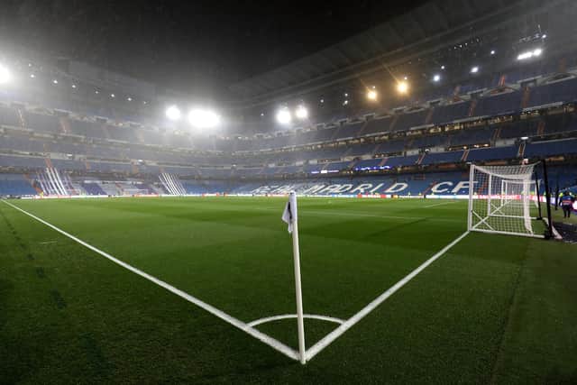 A general view inside the stadium prior to the UEFA Champions League group A match between Real Madrid and Paris Saint-Germain at Bernabeu:  Angel Martinez/Getty Images