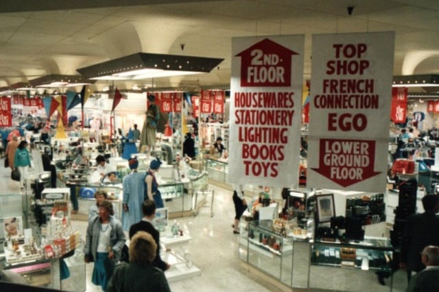 Inside the old Debenhams on The Moor, Sheffield, which closed in May 2021. The exact date is unknown