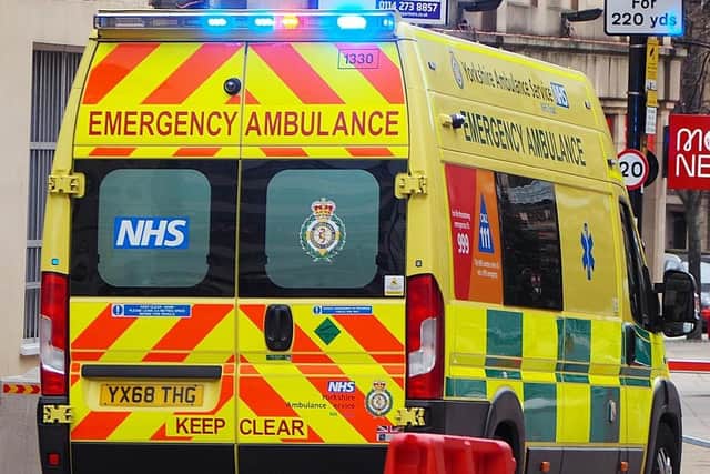 A woman was treated by an ambulance crew after she suffered injuries in a crash on Moss Way, Sheffield. File picture shows an ambulance in Sheffeld city centre.