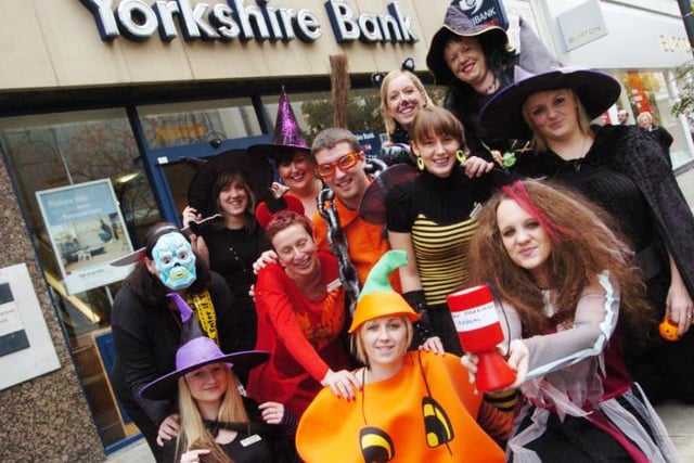 The staff at the Yorkshire Bank in Doncaster Town Centre got all dressed up to raise money for Ben Parkinson in 2007.