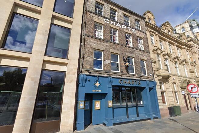 Charts takes up an unassuming spot on Newcastle's famous Quayside and has  top marks from a February 2022 inspection.