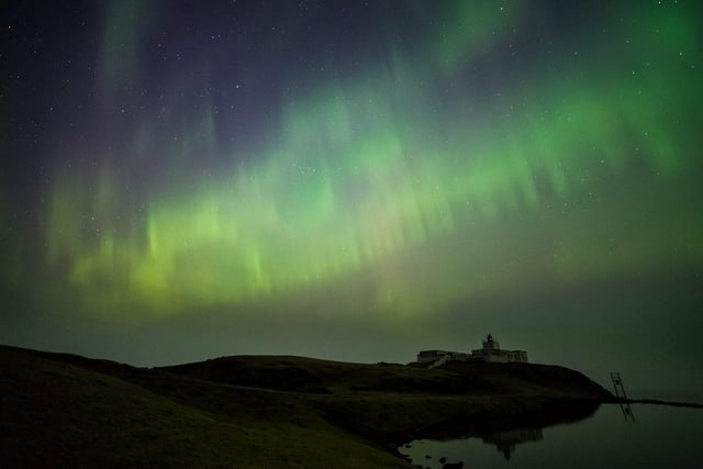 Dancing northern lights in Sutherland, on the north coast of Scotland.