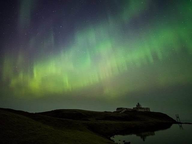 Dancing northern lights in Sutherland, on the north coast of Scotland.