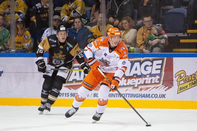 Cole Shudra in action at Nottingham Panthers