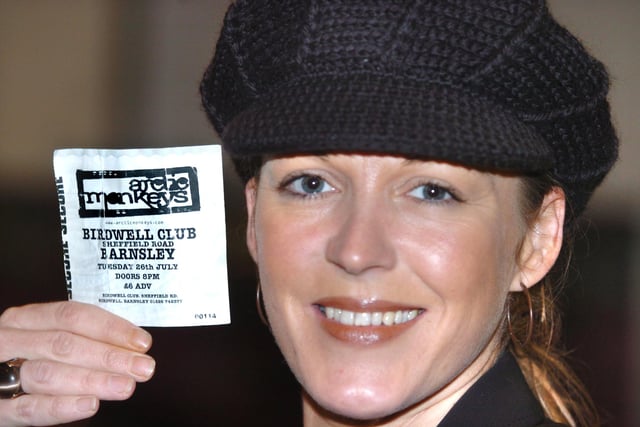 Pictured in 2006 was Lisa Bagnall, stewardess of Birdwell WMC, on Sheffield Road were the Artic Monkeys performed a gig last year holding a ticket stub