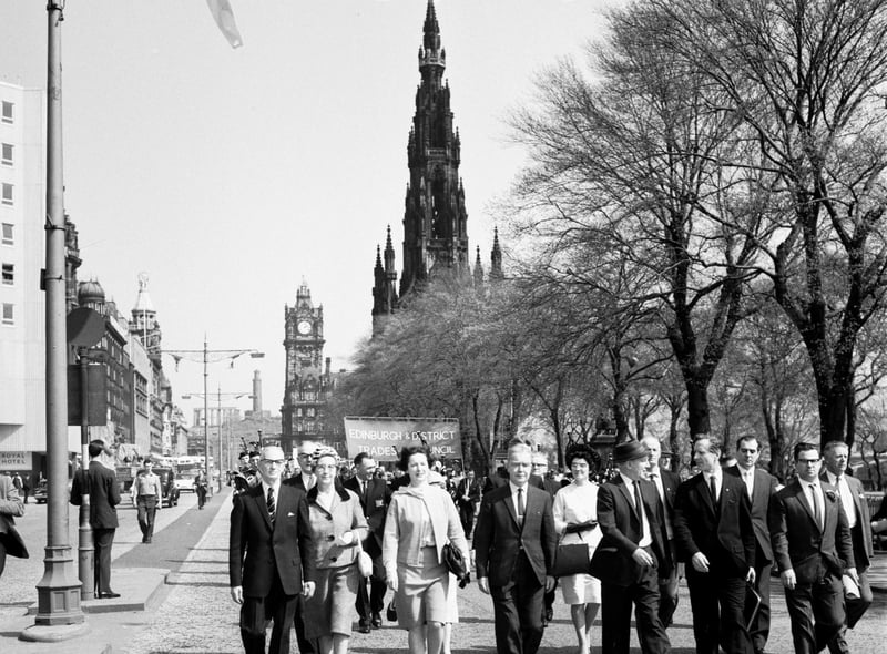 The annual May Day procession is pictured on Princes Street in May 1966.