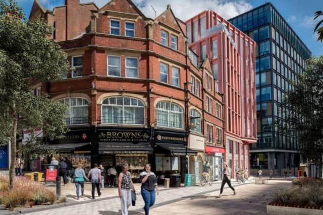How the C-N tower by developers Grantside could have looked on Charles Street in Sheffield city centre. Councillors refused the scheme (image Grantside)