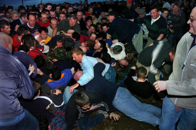 Competitors during the annual Haxey Hood game  in 2004