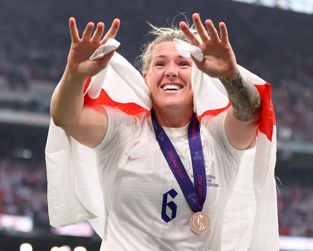 Sheffield United academy graduate Millie Bright, who starred for England during UEFA Women's EURO 2022, is among the players who could benefit from a boost in earnings thanks to the national team's success (Photo by Naomi Baker/Getty Images)