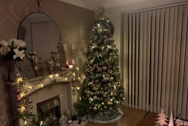 A lovely white and silver decorated tree from Bridget Male.