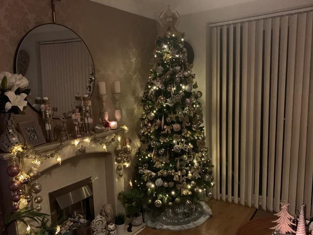 A lovely white and silver decorated tree from Bridget Male.