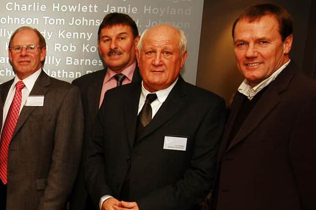 Len Badger pictures more recently in a reunion with former Sheffield United players