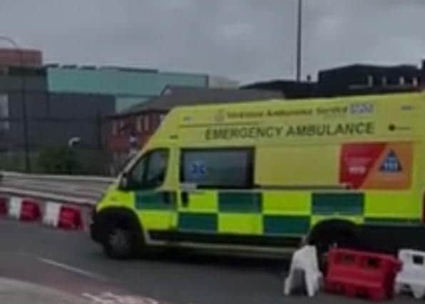 An ambulance was stuck in traffic on the A61 Shalesmoor in Sheffield city centre after one lane was closed to motor vehicles to create a segregated cycle lane.