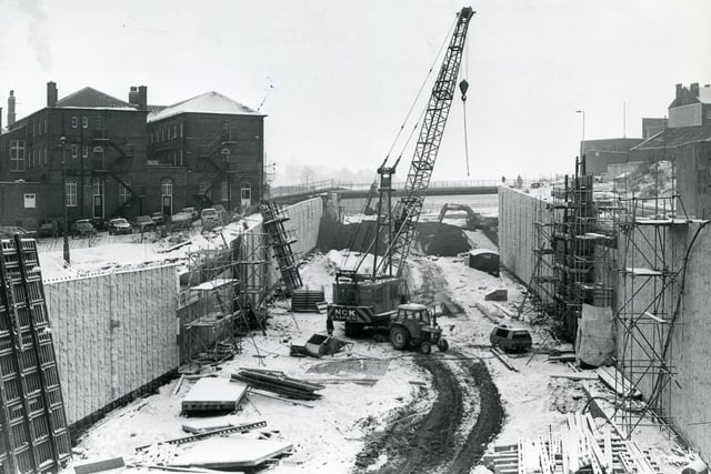 Work starts on Chesterfield Relief Road in January 1985.