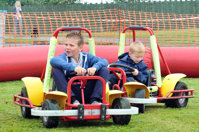 Joshua Newton leads the way on the go karts during the Housing Hartlepool fun day in 2012.