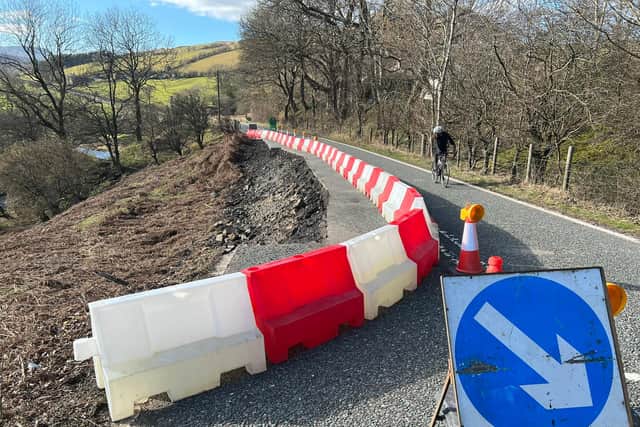 Scores of people are expect to set off from Glossop on Saturday to protest at closure of the 11m route to Sheffield due to three short areas of landslip. Pic by Andy Flint.