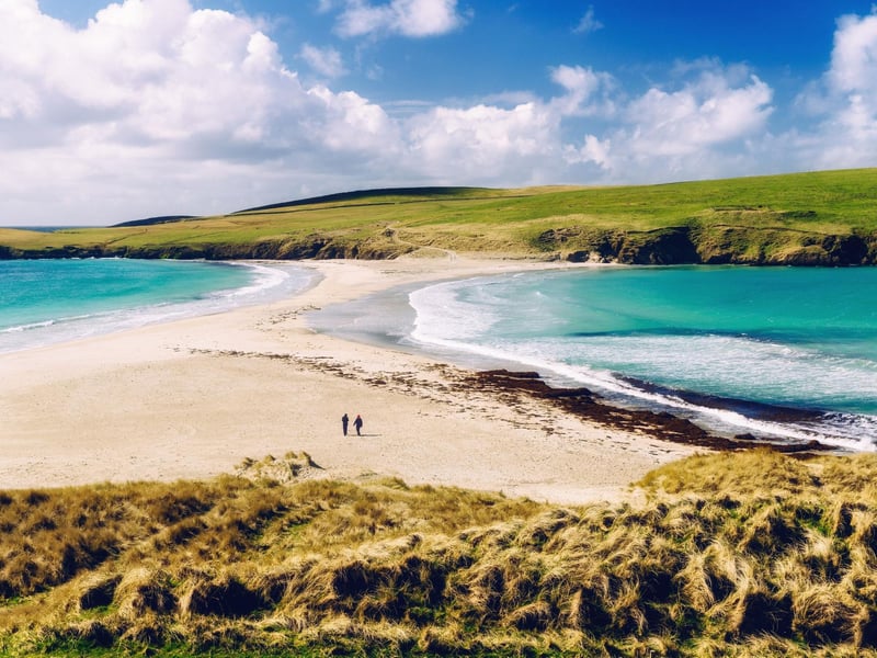 It's hard to imagine Viking plunderers rampaging up that serene beach. But The Shetland Isles were the first part of Scotland to be discovered by the Norsemen, being as close to there as it is to Aberdeen. Vikings arrived in the early 8th century, searching for land. They ruled over the islands for the next 600 years, many settling down to become farmers. The Norse spirit has been kept alive in Shetland to the present day.