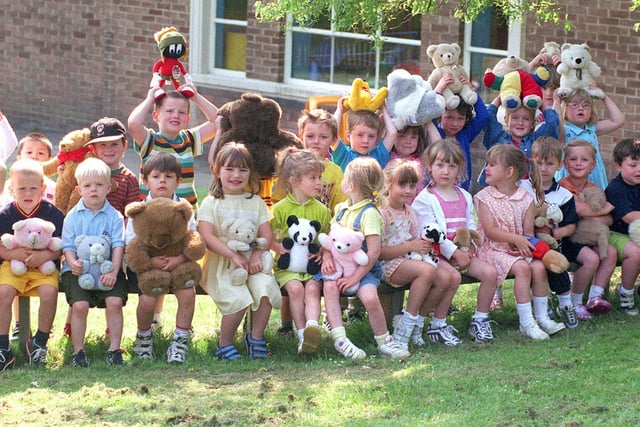 Nursery class at Strabroke Primary school, with their little friends on bring a teddy to school day in 1999