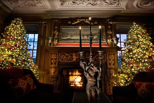 The Tapestry room at Prestonfield House is a cosy, festive retreat not far from Edinburgh city centre.