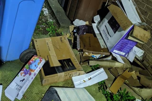 Some of the fly-tipping in Page Hall.