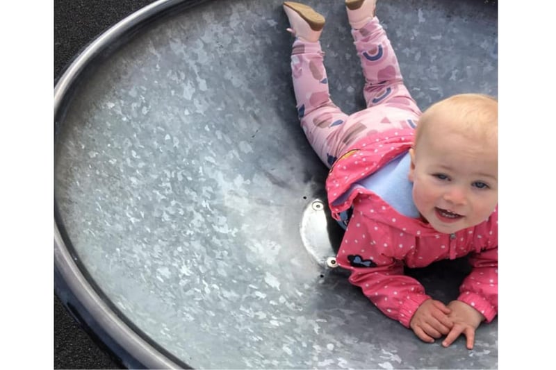 Morag Gillespie's daughter enjoying a visit to the playpark.