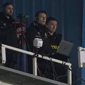 Sheffield United manager Paul Heckingbottom (right), serving the third game of a three-game touchline ban, watches on from the press area during the Sky Bet Championship match at the Select Car Leasing Stadium, Reading: Nick Potts/PA Wire.