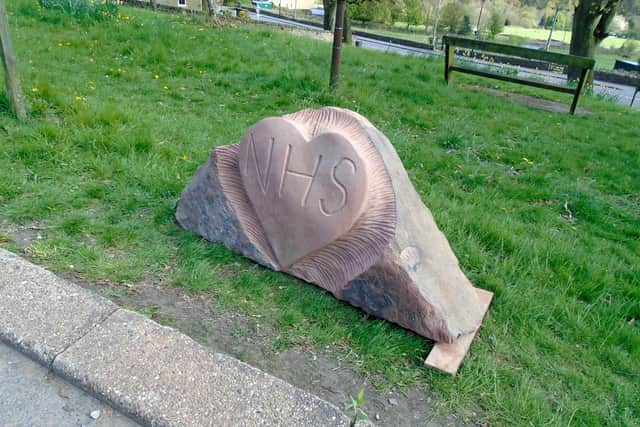 This mystery stone artwork paying tribute to the NHS appeared overnight on Loxley Village Green in Sheffield