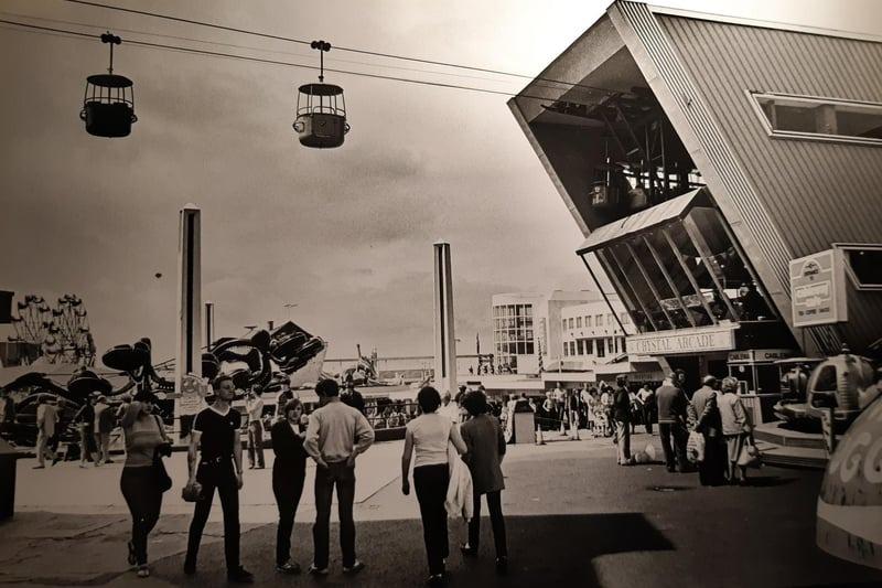 The cable cars, pictured in 1981, gave visitors a great view of the theme park