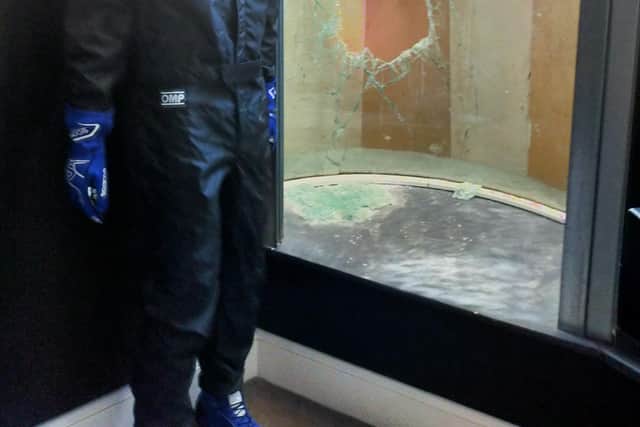 The specialist curved window has cost owner Daniel Eshelby £10,000 in repairs.
