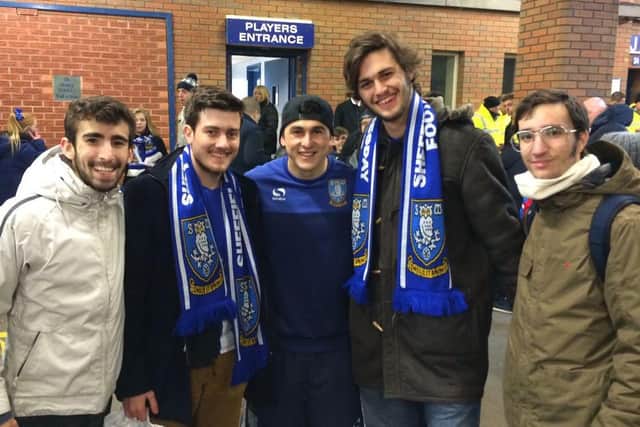 Four members of the group travelled to Sheffield for a match in January 2017, meeting countryman Fernando Forestieri while they were there.