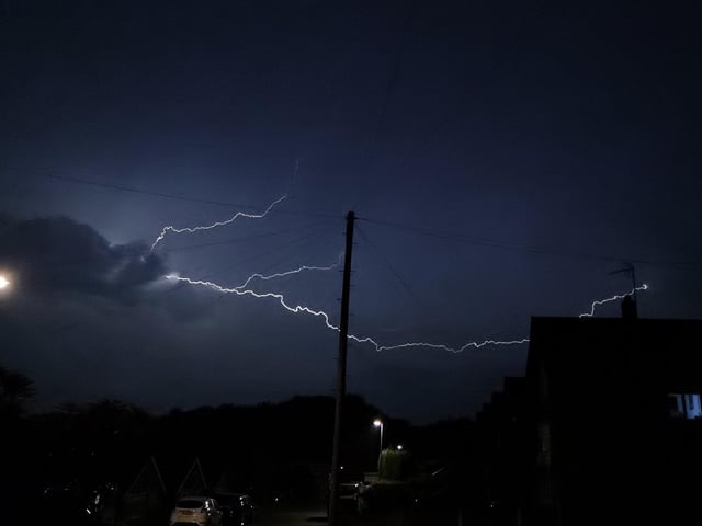 Skies grew dark in Staffordshire as thunder rumbled and lightning hit (Photo: Joe Porter)