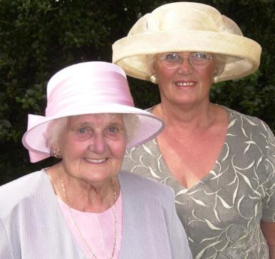 Two Sprotbrough ladies dressed up to attend Buckingham Palace in 2000. Christina Claypole and Christiana Kirton.